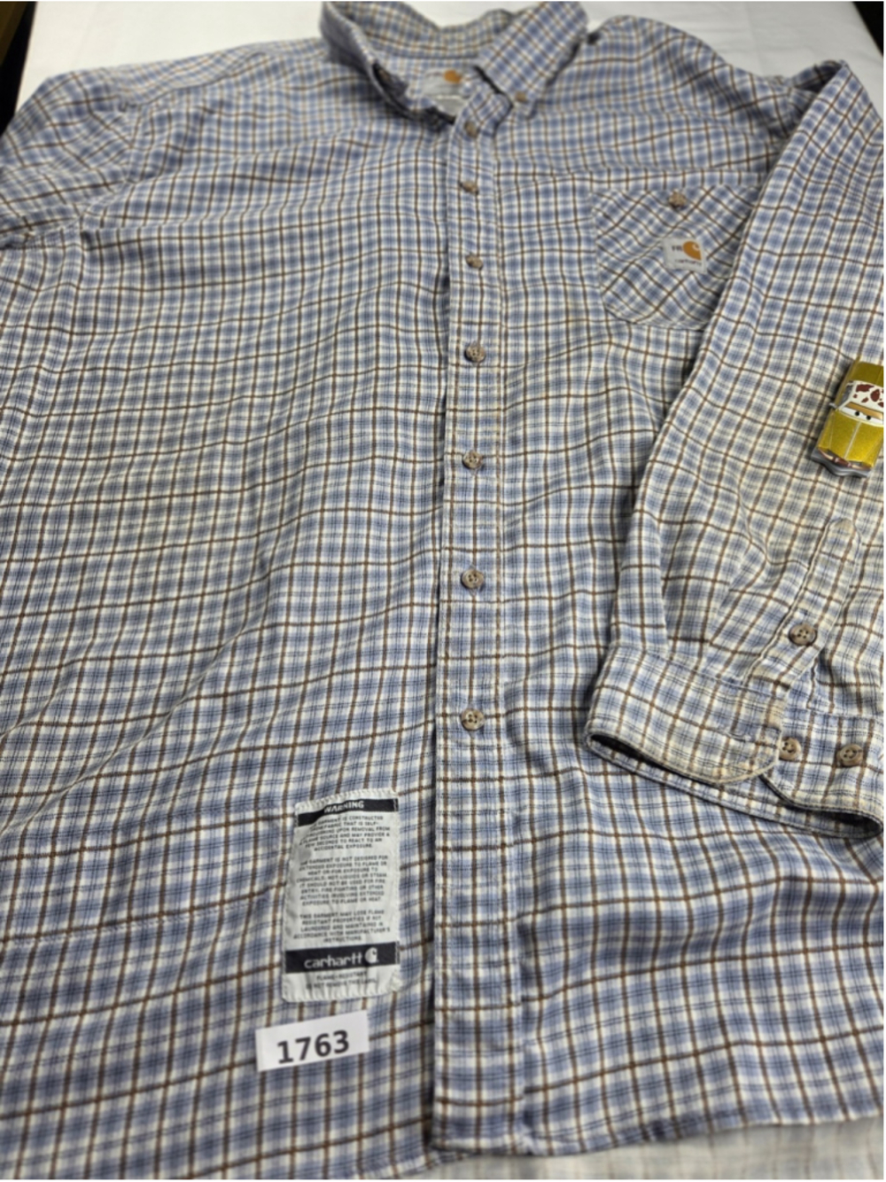 Carhartt FR Flame Resistant Men’s 4XL Regular Plaid Work Shirt 100168 #1763